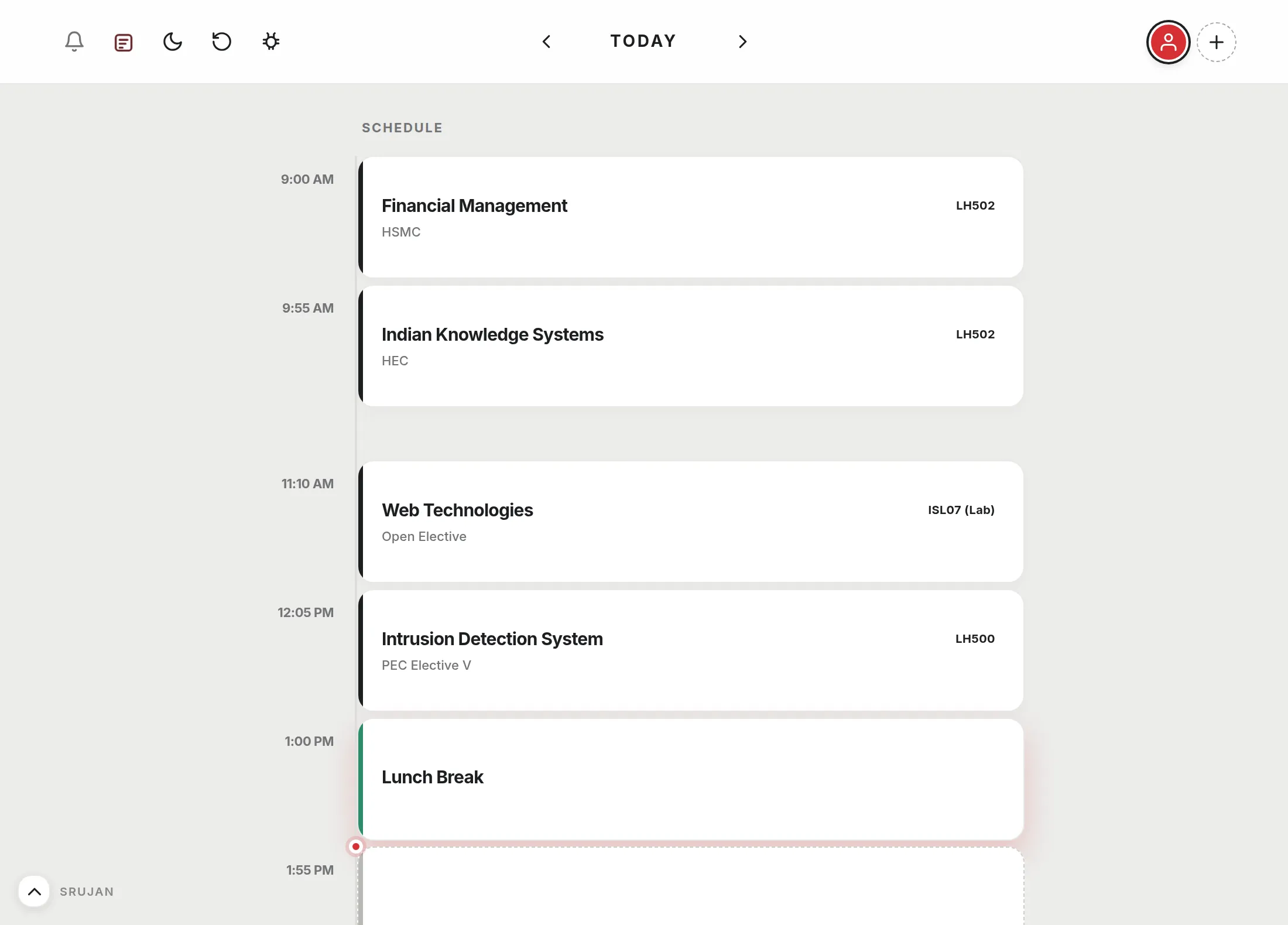 Timetable - Offline PWA for Class Schedules interface